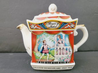 Vintage James Sadler Staffordshire England William Shakespeare Romeo & Juliet Porcelain Teapot