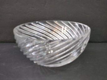 Lovely Signed Joseph Riedel 7 3/4' Crystal Swirl Bowl