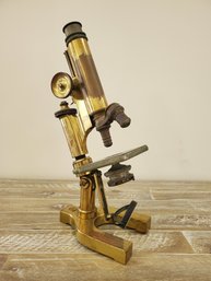 Antique Bausch & Lomb Brass Monocular Microscope