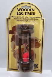 Vintage NOS Wooden Egg Timer Hourglass