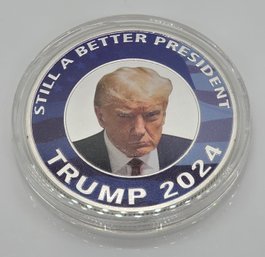 President Trump Mugshot Collectible Coin In Case