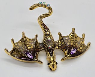 Fantastic Multi-Color Dragon Brooch