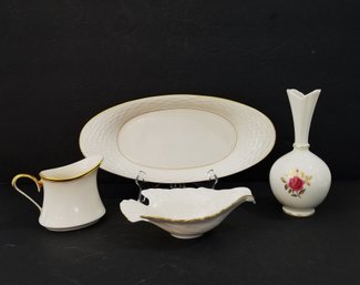 Lot Of Vintage  Lenox Ivory With Gold Trim Fine China Separates