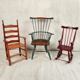 Three Country Doll Chairs