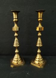 Pair Of Gorgeous 12' Solid Brass Candlestick Holders