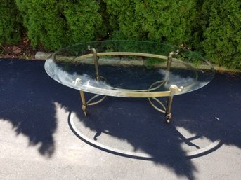 Brass & Glass Oval Coffee Table