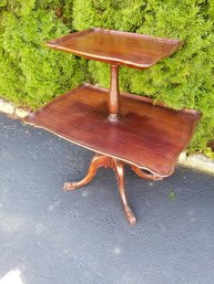 Antique English Style Mahogany Two-Tier Table