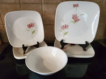 Corelle Square Dinnerware - Summer Mums Vitrelle 2