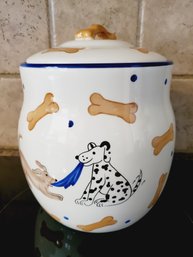 Adorable Ispirado Ceramic Lidded Dog Themed Treats Coolie Jar