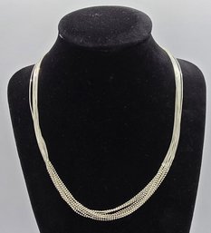 Liquid Silver 9 Strand Necklace