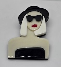 Unique Acrylic Brooch Of Sophisticated Lady