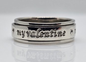 Size 9 My Valentine Sterling Silver Spinner Ring