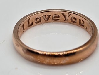 Size 6 I Love You Yellow Gold Over Sterling Band Ring