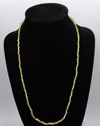 Peridot Beaded Necklace In Platinum Over Sterling