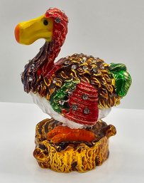 Austrian Crystal, Enameled Bird Trinket Box