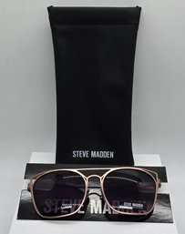 Steve Madden Rosegold Matte/Blue Grey Sunglasses With Branded Case