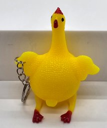 Funny Chicken Laying An Egg Squeeze Keychain