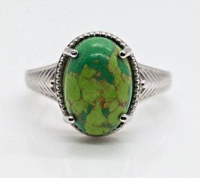 Green Turquoise Ring In Stainless