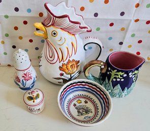 5-piece Imported Hand-painted Pottery Collection