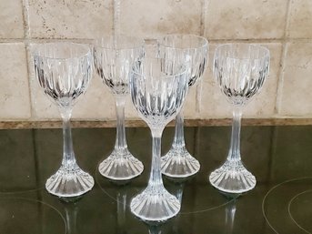 Five Mikasa Park Lane Crystal Hock Wine Glasses