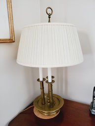 Vintage Brass Three Arm Candelabra Table Lamp - Works!