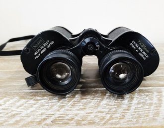 Vintage Sears #2527, 7 X 35 Extra Wide Angle, Amber Coated Binoculars With Strap