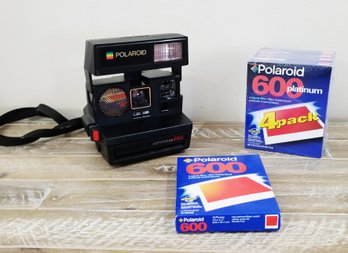 Nostalgic Vintage Polaroid Automobile  Focus 660 Instant Camera &  5 Boxes Of Polaroid 600 Instant Film