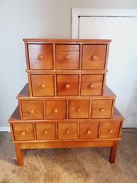 Fifteen Drawer Wooden Apothecary Cabinet Storage Drawers