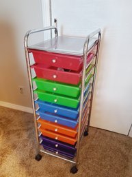 Translucent Colorful 10 Drawer Rolling Storage Cabinet