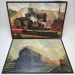 Pair B Train Prints By Grif Teller PRR