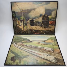 Pair E PRR Train Prints By Grif Teller