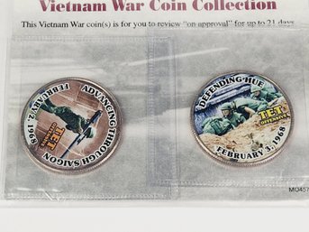 Colorized Painted Kennedy Half Dollars Vietnam War - Saigon/  Hue 2 Coins