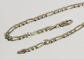 Vintage Italian Sterling Silver Figaro Curb Chain Link Bracelet / Anklet