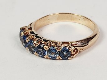 Stunning  18k Yellow Gold Victorian Sapphire Stone Ring