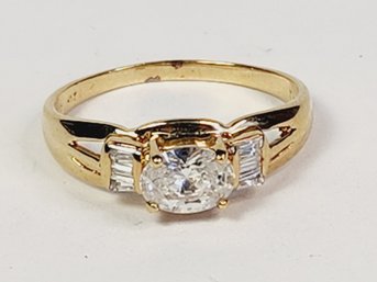 Nice  Gold Over Sterling Silver CZ Ring