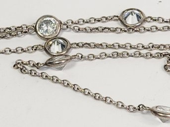 Elegant Sterling Silver Fancy Link Long Necklace