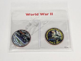 Colorized Painted Kennedy Half Dollars World War II - D Day 2 Coins