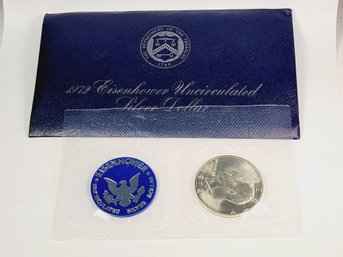 *1972 UNC SILVER Eisenhower Dollar From Mint Sealed In Gov Package