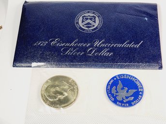 1973 UNC SILVER Eisenhower Dollar From Mint Sealed In Gov Package