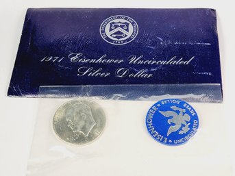 1971 UNC SILVER Eisenhower Dollar From Mint Sealed In Gov Package