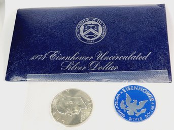 1974 UNC SILVER Eisenhower Dollar From Mint Sealed In Gov Package