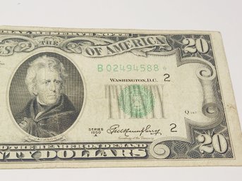 1950 Series Old Style STAR Note  $20 Dollar Bill