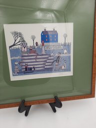 Catherine Grunewald Signed/ Numbered Folk Art Lithograph- Titled'Good Mommy Cat'- NO SHIPPING