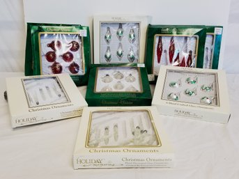 9 Boxes Or Miniature Glass Holiday Ornaments By:holiday Memories & Christmas Classics