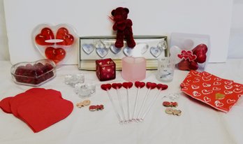 Mixed Lot Of Valentine's Day Candleholders, Votive Holders, Heart Shaped Candles And More!