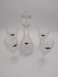 Shannon Crystal Decanter And 4 Goblets