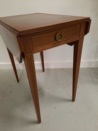 Vintage Mahogany-Inlay Drop-Leaf Side Table  - NO SHIPPING