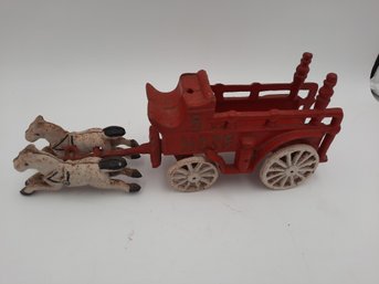 Vintage Cast Iron Fire Wagon