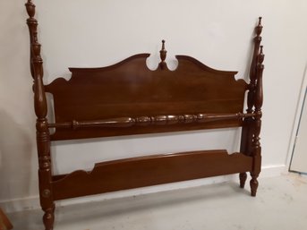 Vintage Mahogany Chippendale Queen Size Bed With Side Rails