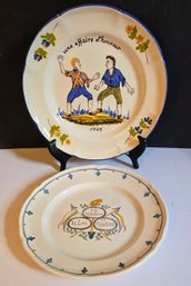 Charming Vintage French Faience Plates